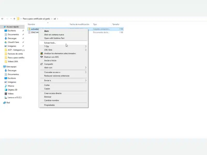 13. Descomprime el archivo y verifica que esté completo