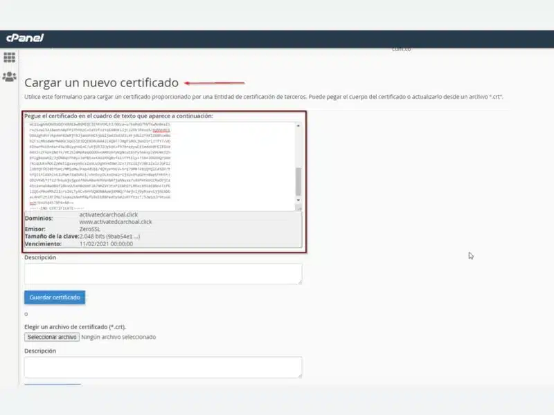 Instalar certificado SSL