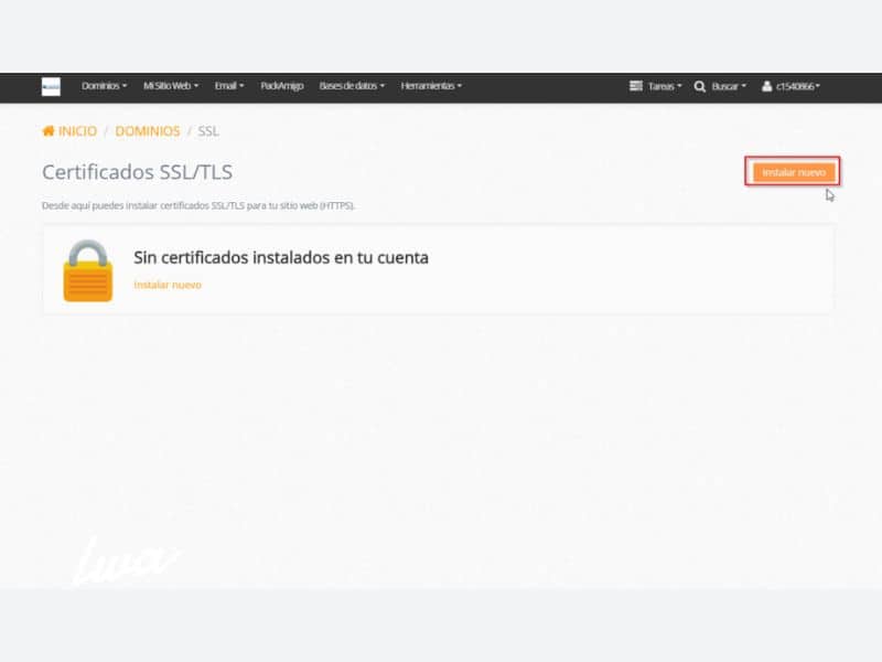 Instalar certificado SSL