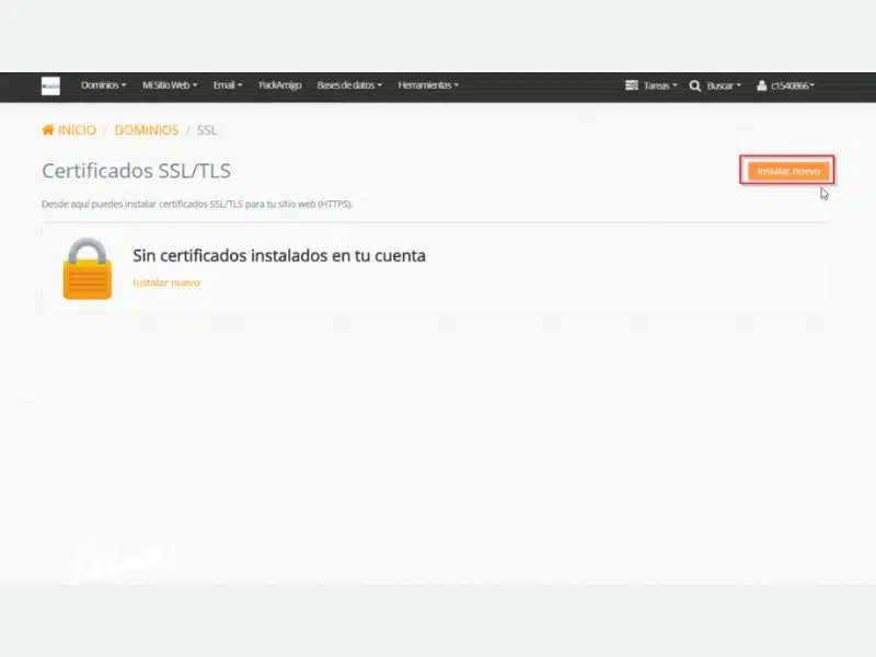 Instalar certificado SSL