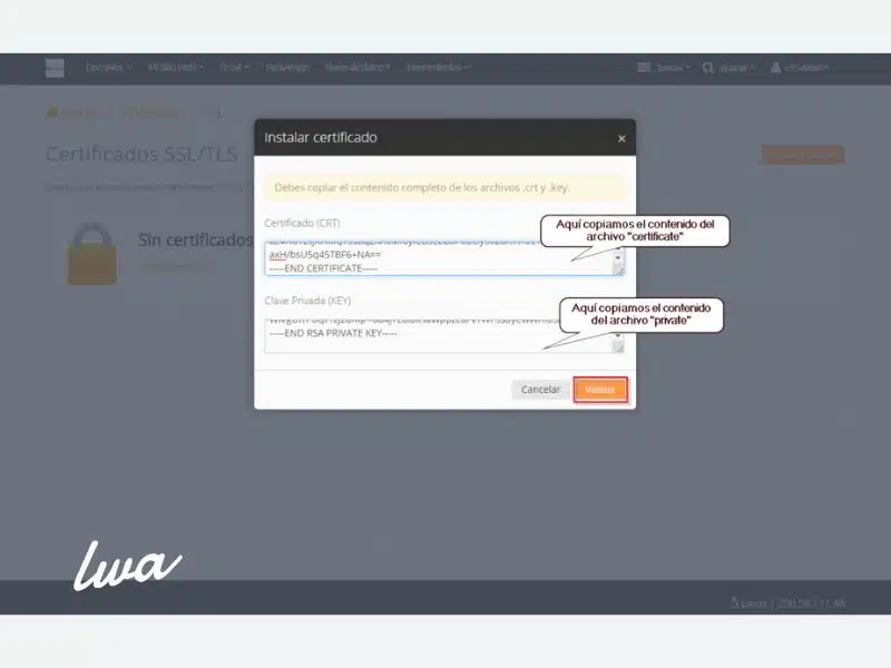 Instalar certificado SSL