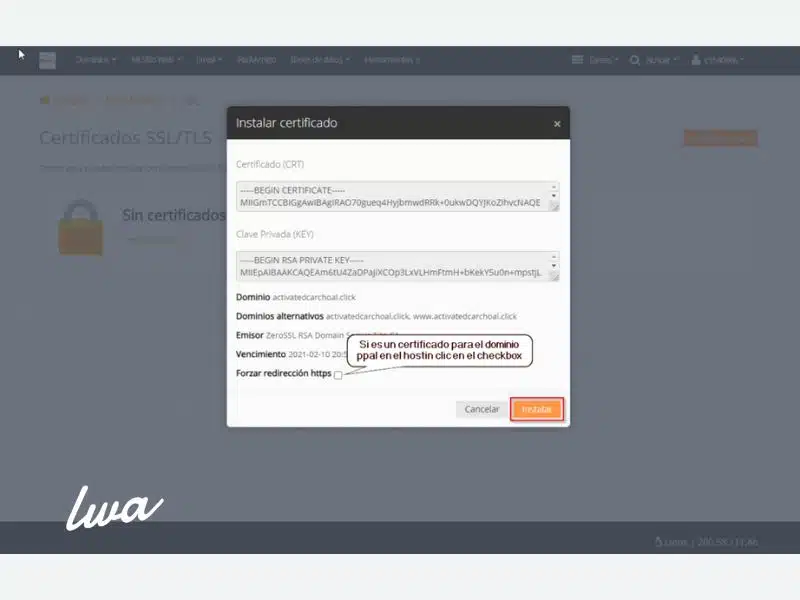 Instalar certificado SSL